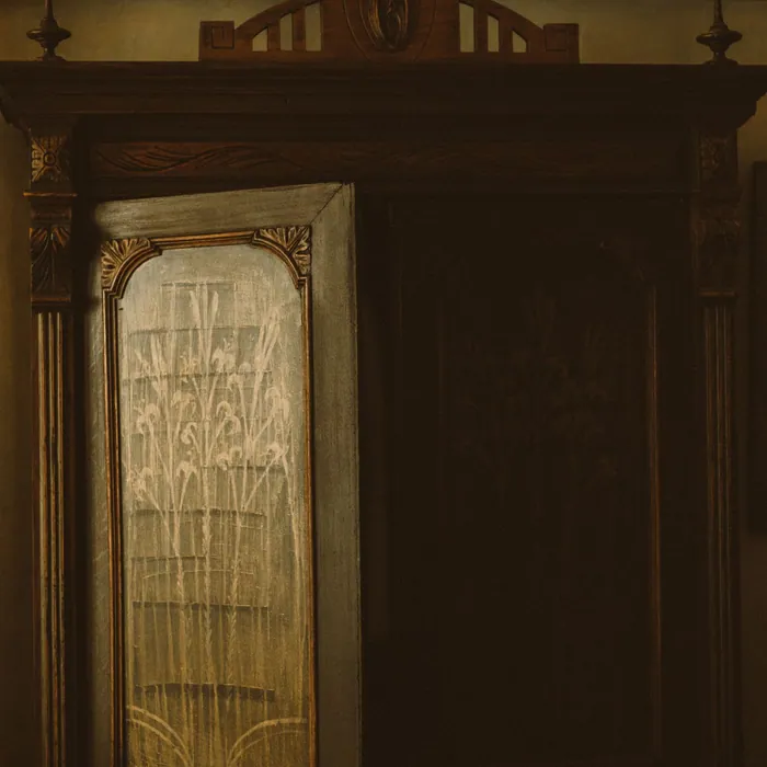 Close detail of finely finished timber cabinetry and joinery