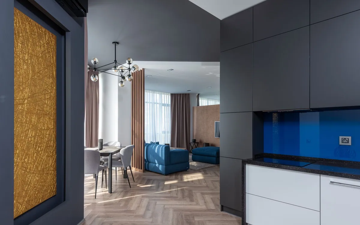 Complete home interiors across living room, bedroom and kitchen